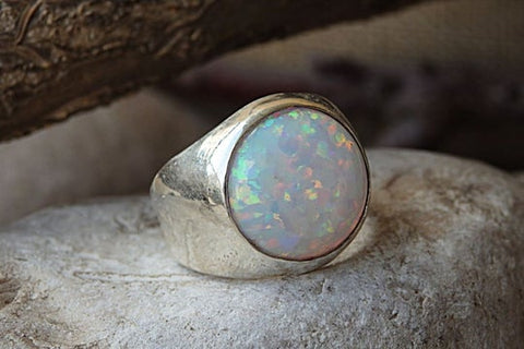 opal sterling silver ring