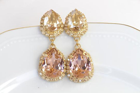 pink earrings for wedding