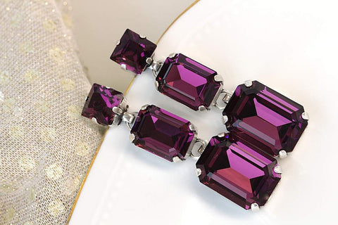 purple colour earrings