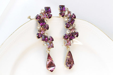 purple earrings