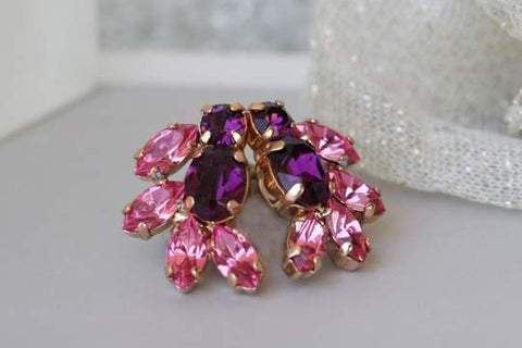 purple earrings for wedding