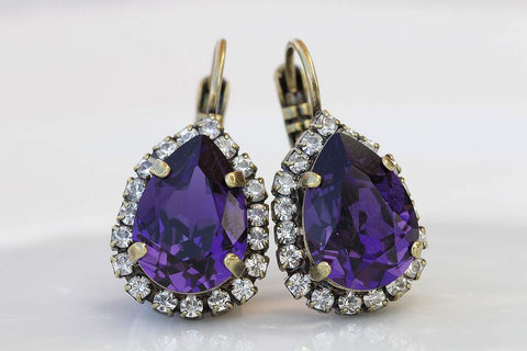 purple earrings for wedding