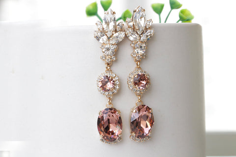 rose gold and morganite earrings