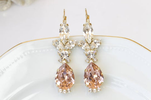 rose gold long earrings