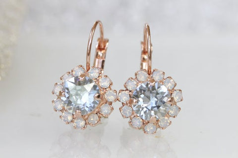 rose gold wedding earrings