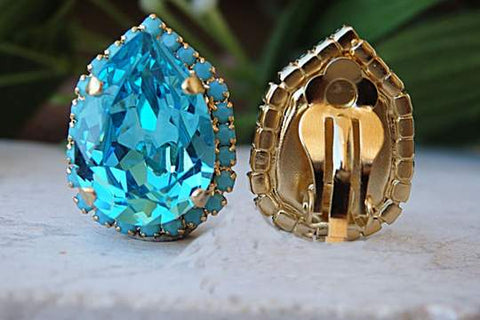 royal blue crystal earrings