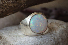 silver opal ring