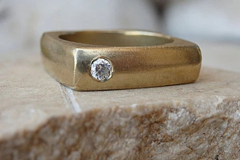 square wedding band for her