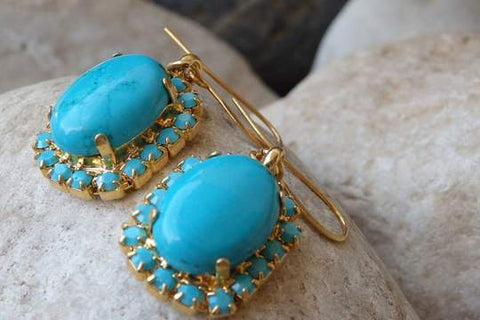 swarovski turquoise earrings