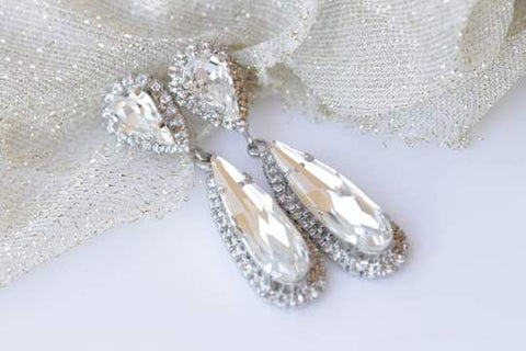 white sapphire diamond earrings