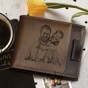 Gifts For Men Personalized Photo Wallet For Men Custom Photo Engraved ...