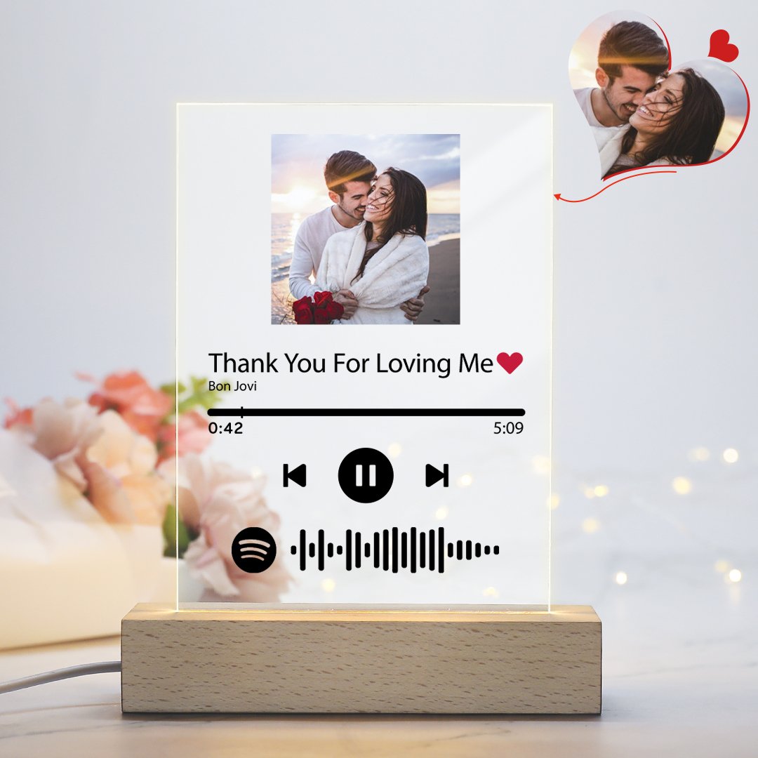 Spotify Glass Art Music Song Plaque Custom Anniversary