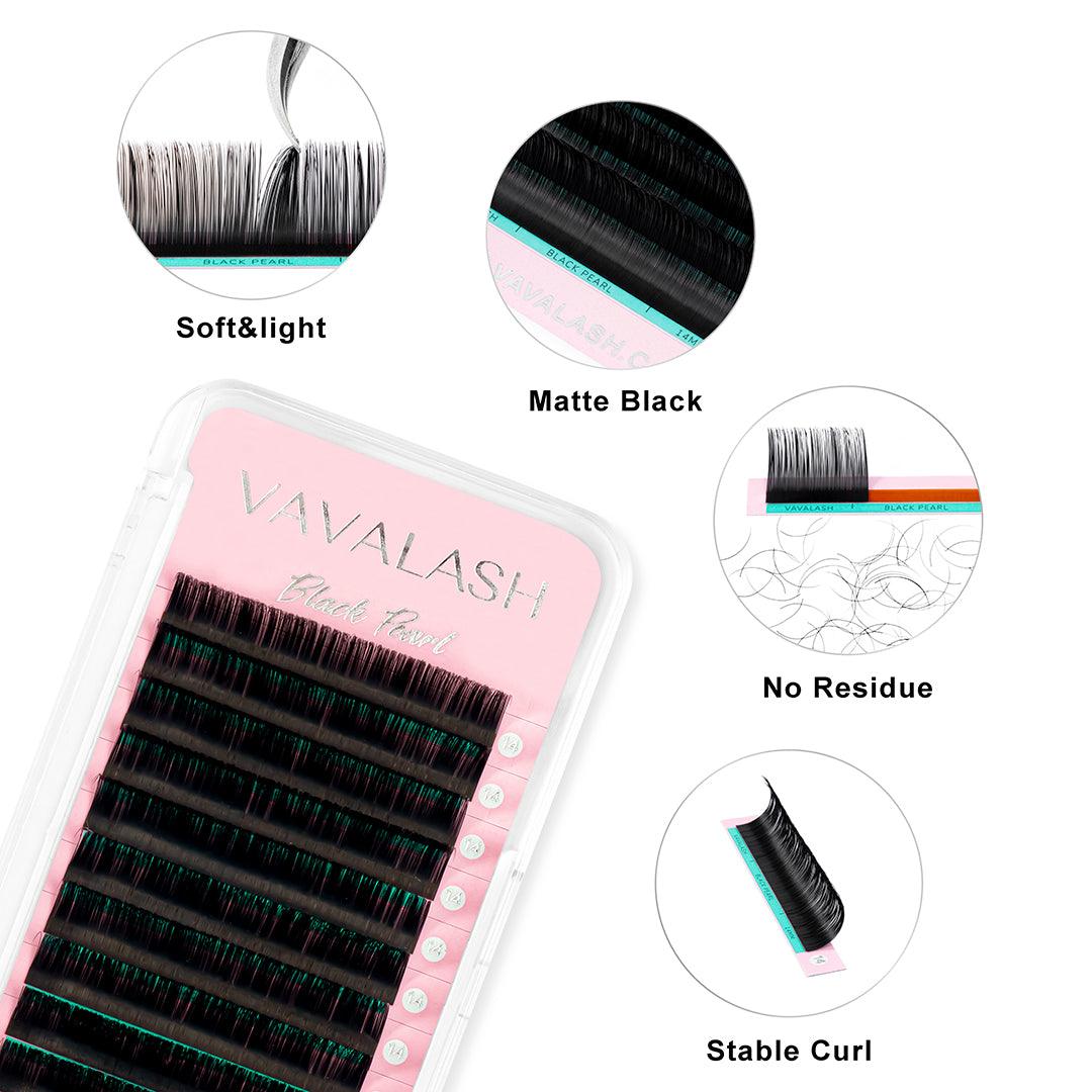 Black Pearl Matte Black Mega Volume Lash Extensions 0.03mm