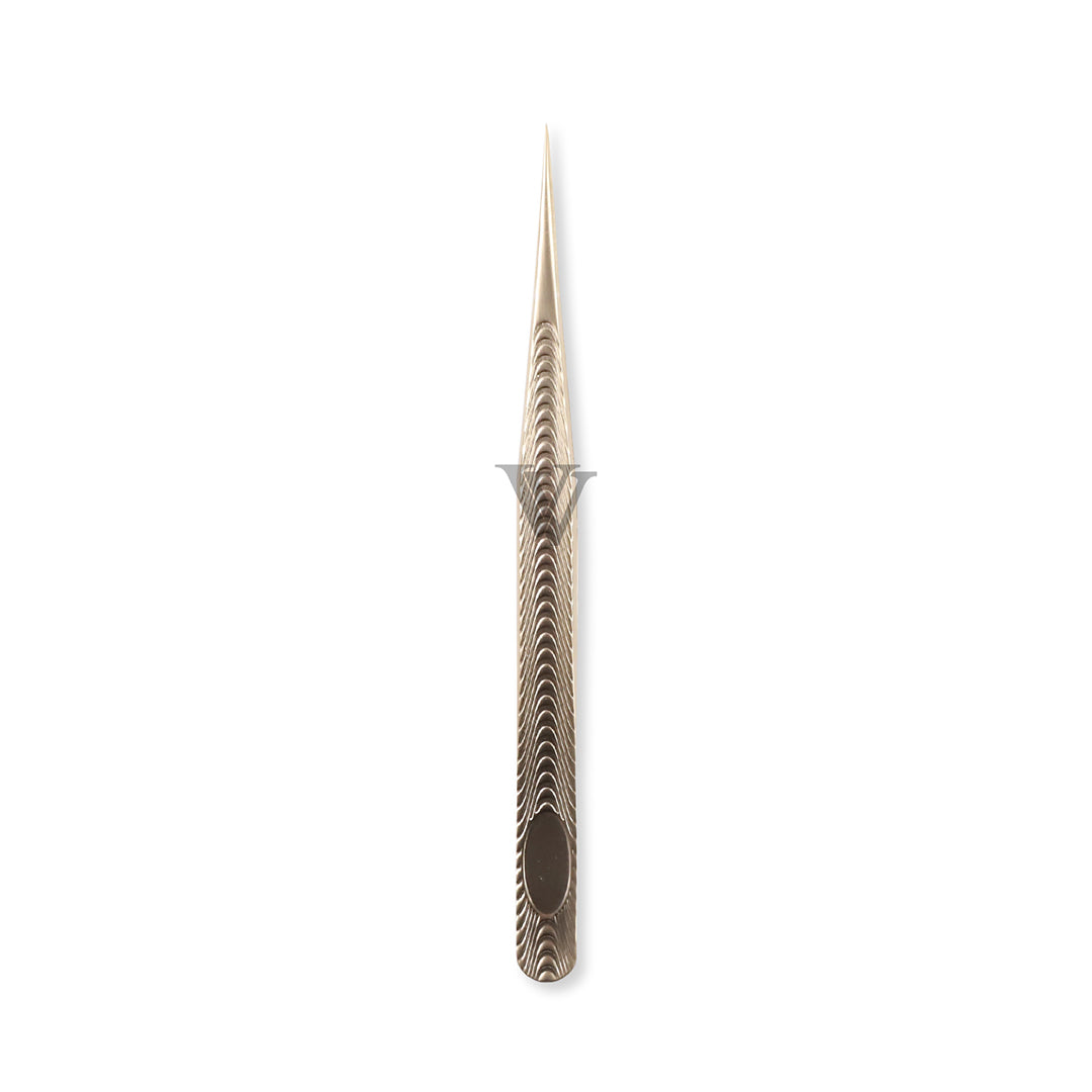 Fiber Tip Light Peach Coated Precision Stainless Tweezers