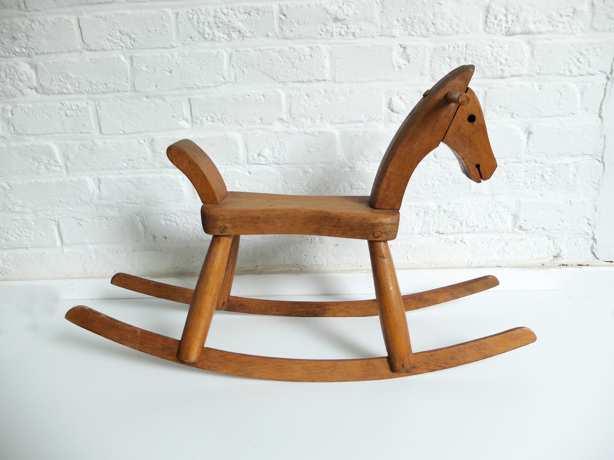 antique wooden rocking horse chair