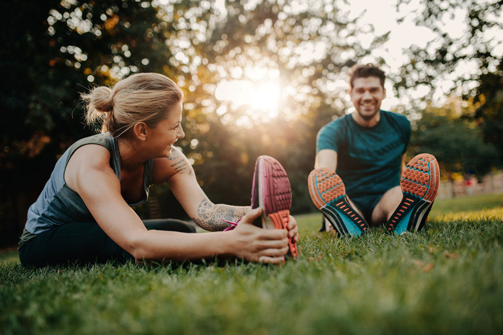 Couple doing exercise