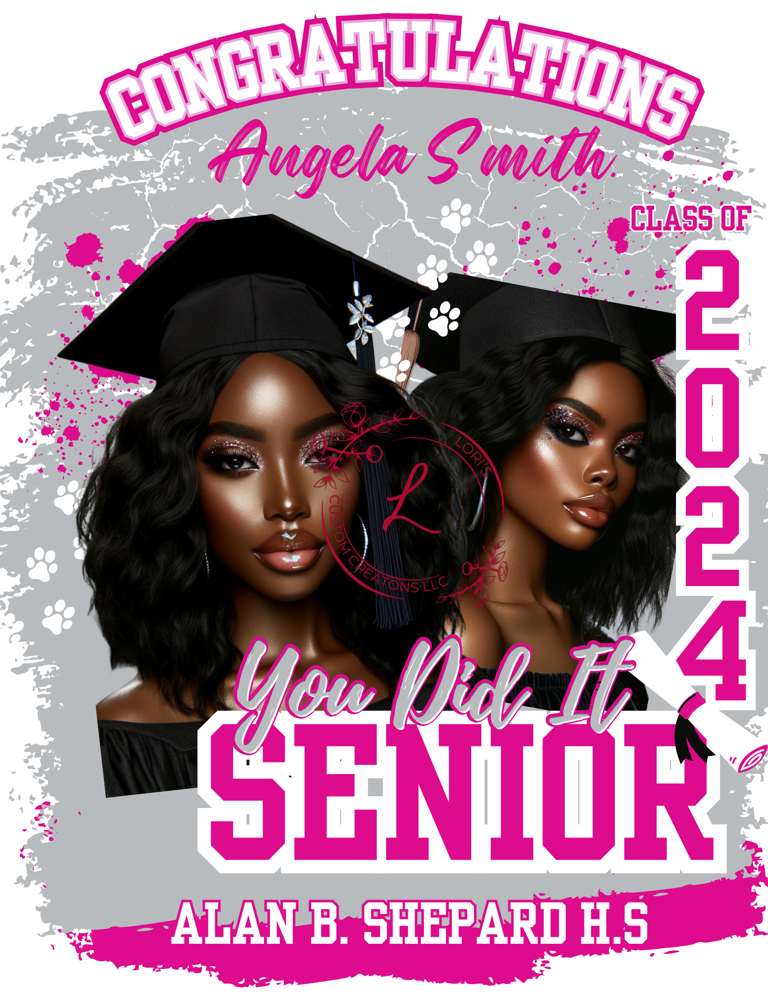 Graduation T-Shirt Digital Design Editable Template ( Canva)