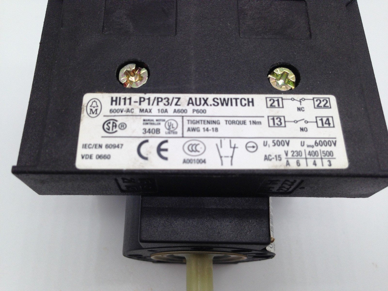 Moeller Disconnect Switch 32a 3 Pole 1 N O 1 N C P N P1 32 I2 Svb Interscope Asset Recovery Zone