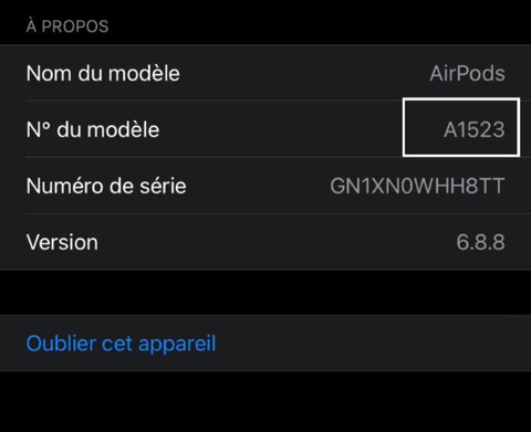 Savoir son modèle d'AirPods ?