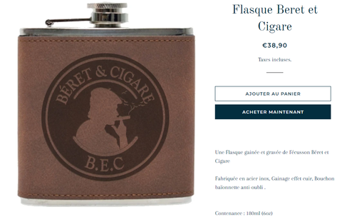 Flasque cuir Béret et Cigare - Altitude 1753