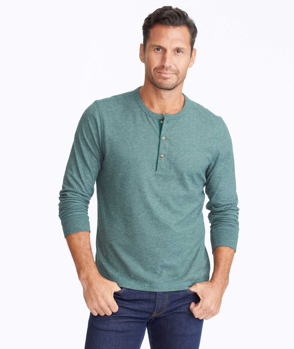 Ultrasoft Long-Sleeve Henley Teal | UNTUCKit