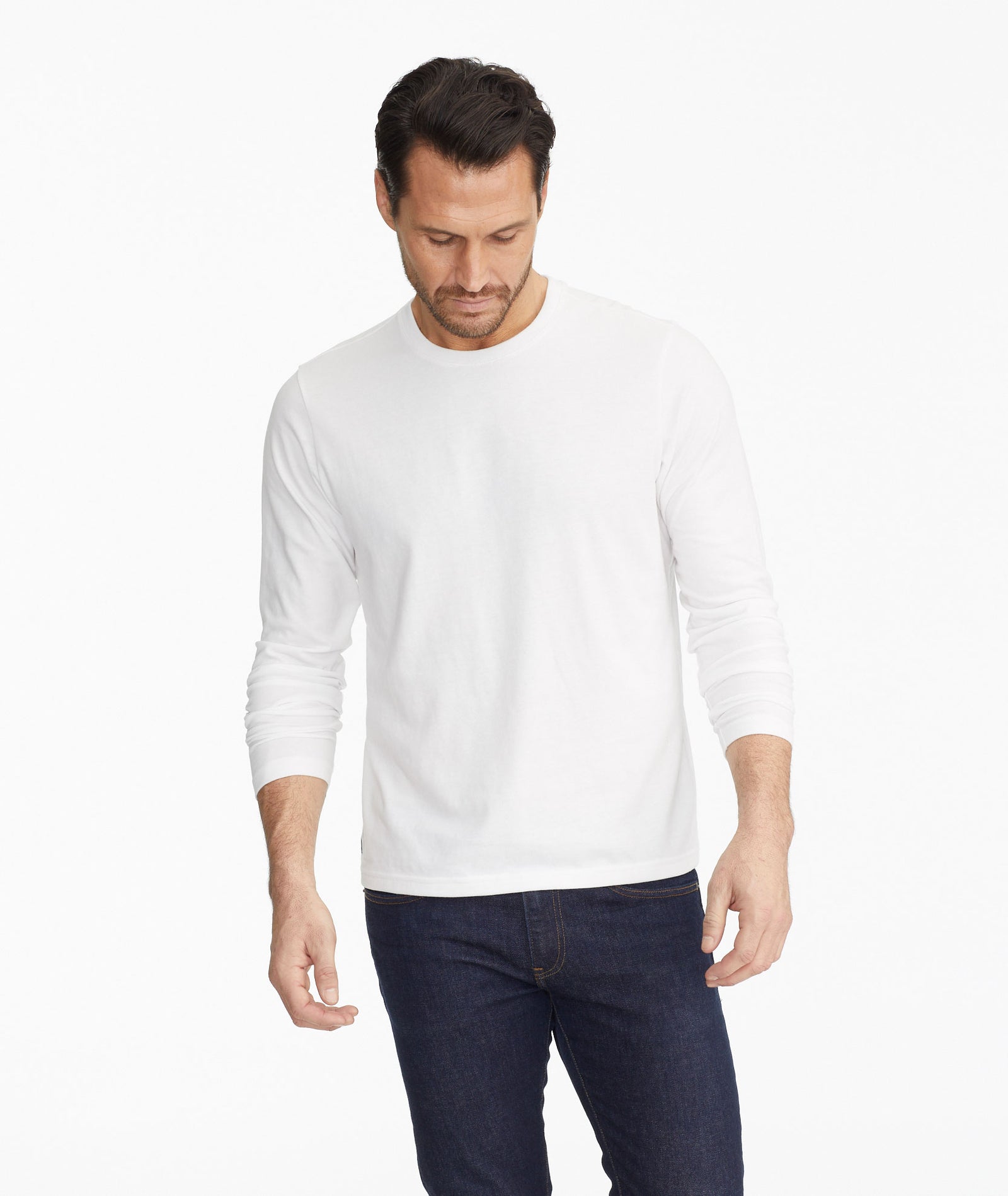 Ultrasoft Long-Sleeve Tee White | UNTUCKit