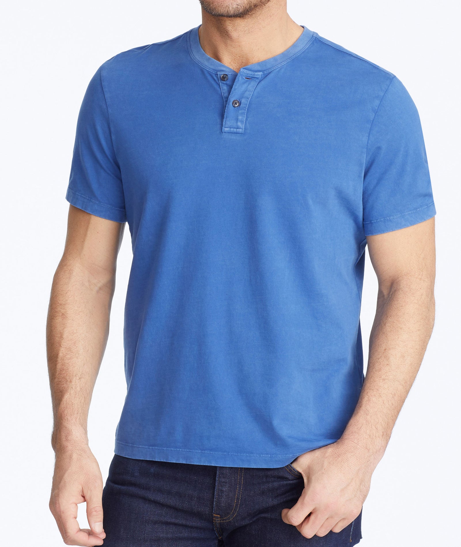 Short-Sleeve Baxter Henley Blue | UNTUCKit