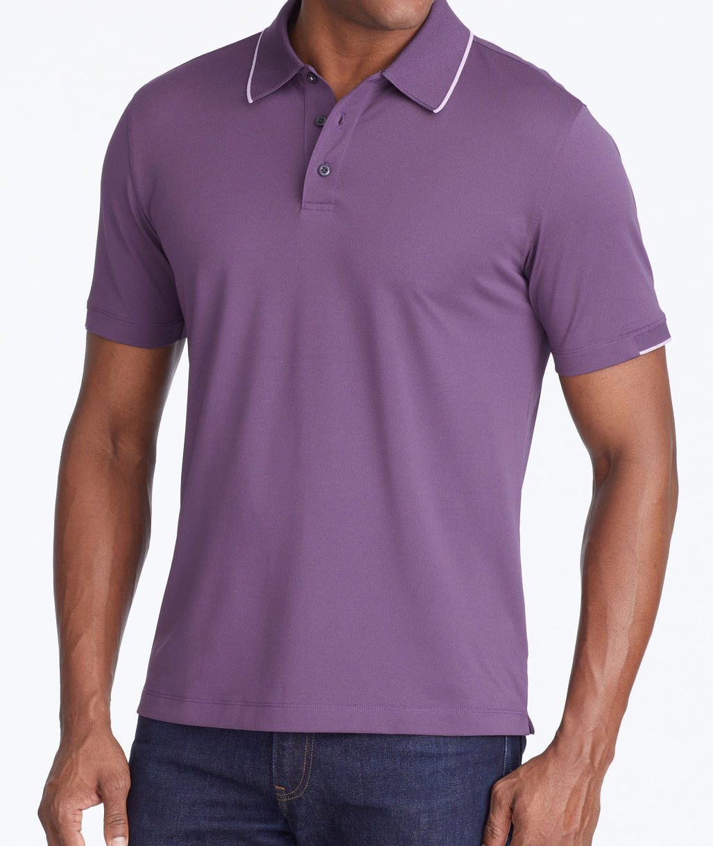 Tipped Traveler Polo with COOLMAX® Purple UNTUCKit