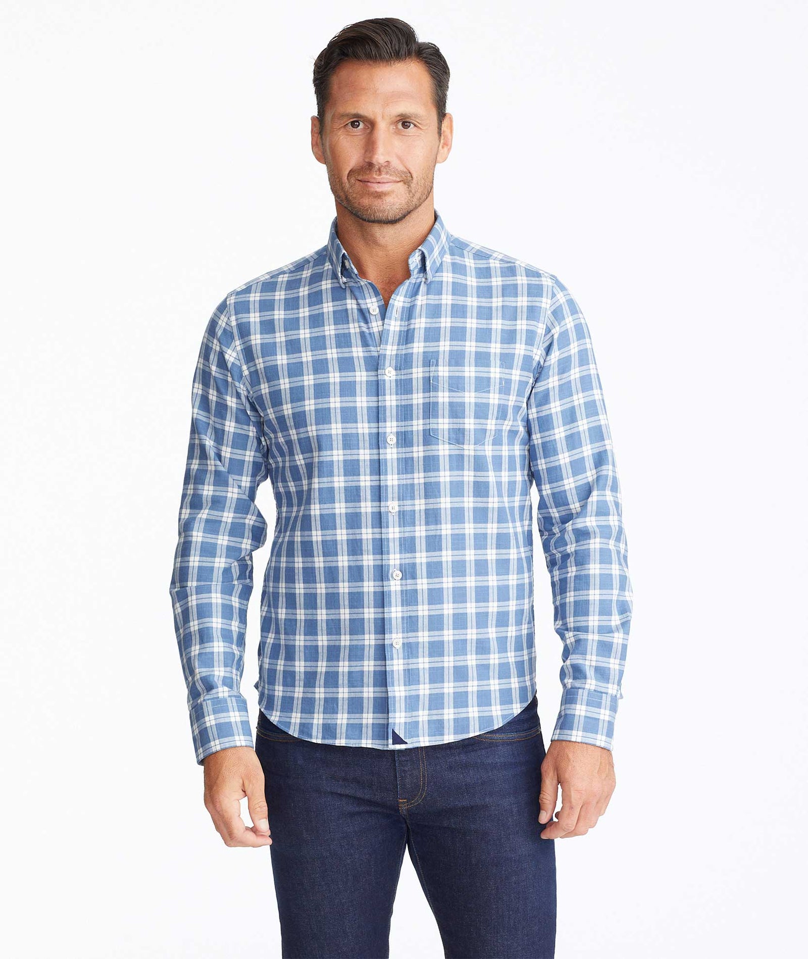 Classic Cotton Carmenet Shirt Blue & White Plaid | UNTUCKit