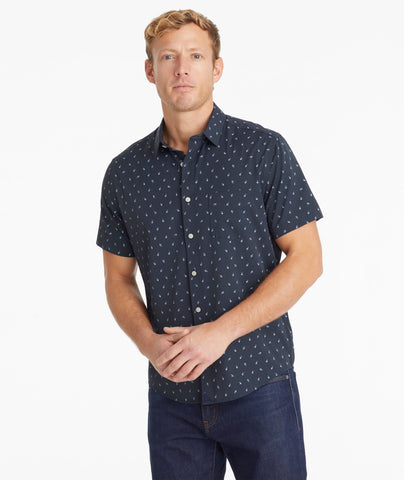 Wrinkle-Free Short-Sleeve Petrus Shirt Navy