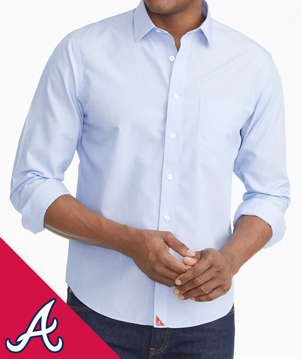 braves button up shirt