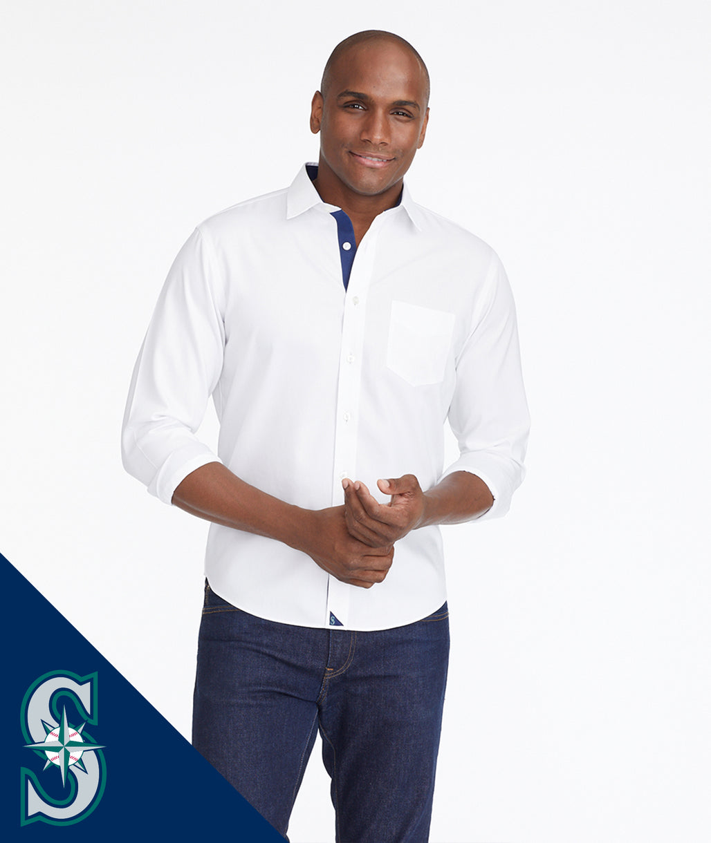 mariners button up shirt