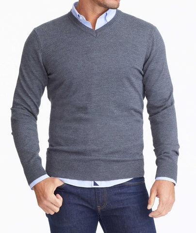 Merino Wool Raglan Sweater with Elbow Patches - Loden - Men's