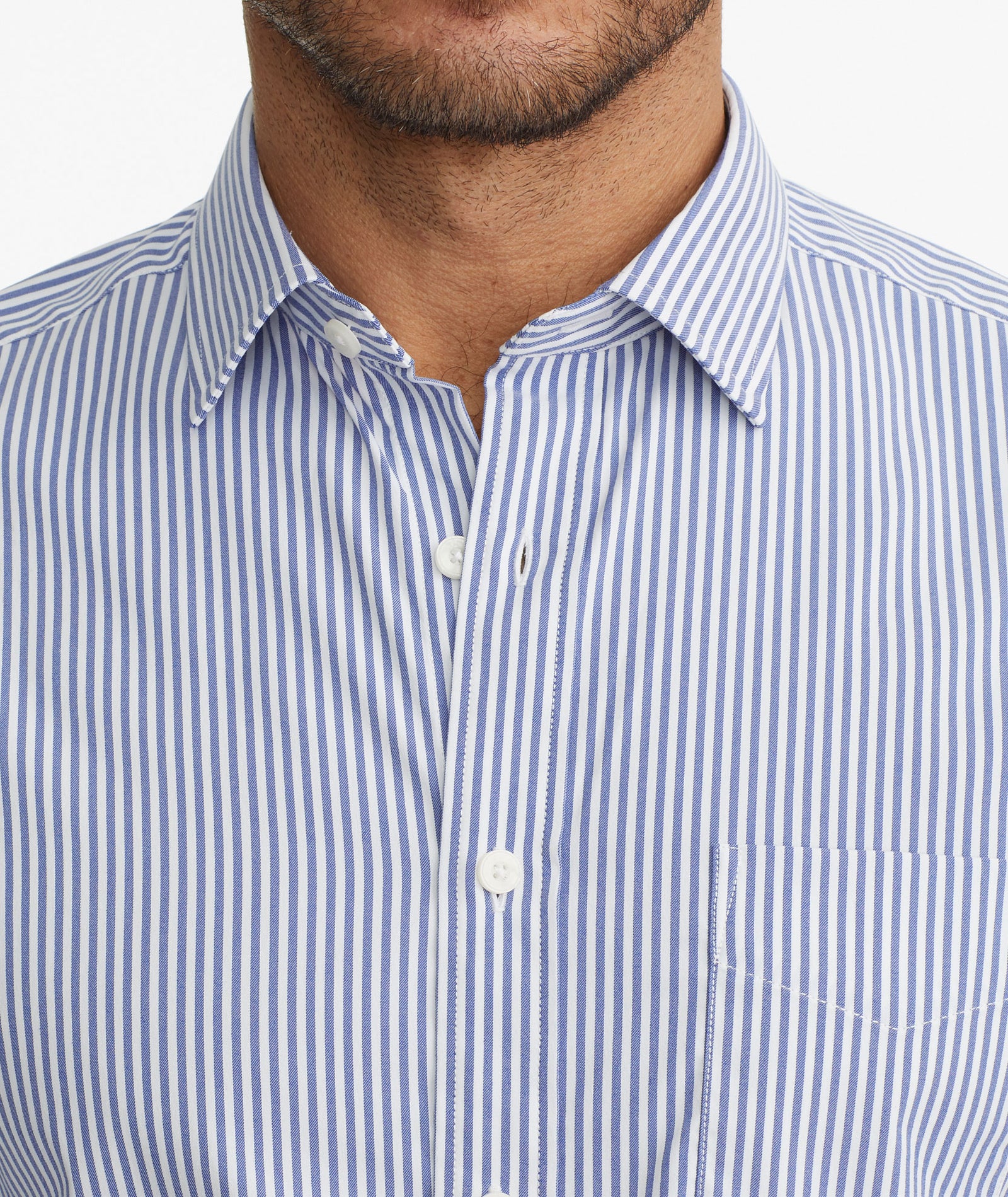 Wrinkle-Free Performance Terzolo Shirt Blue & White Stripe | UNTUCKit