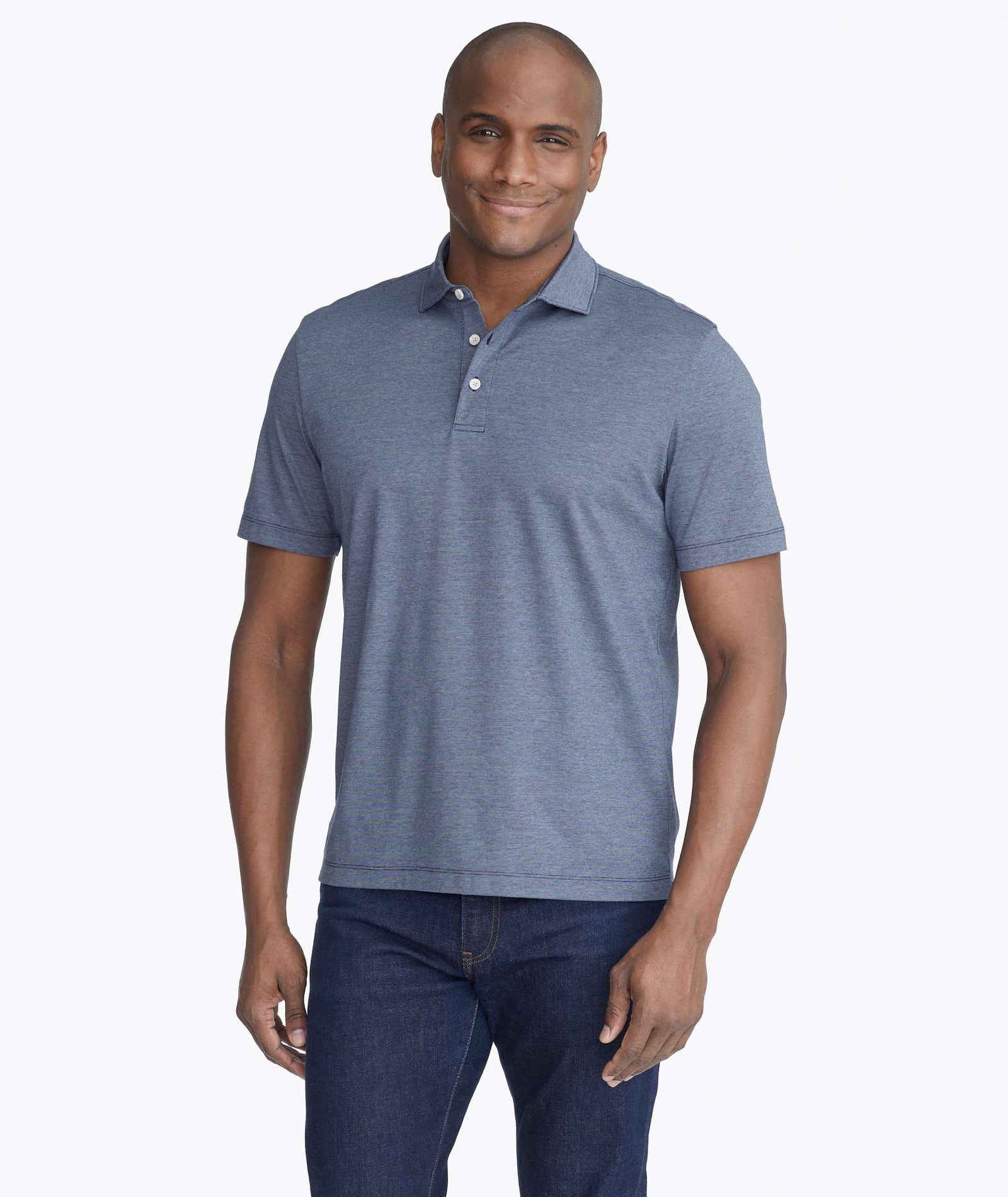 Luxe Wrinkle-Free Pique Polo Blue | UNTUCKit