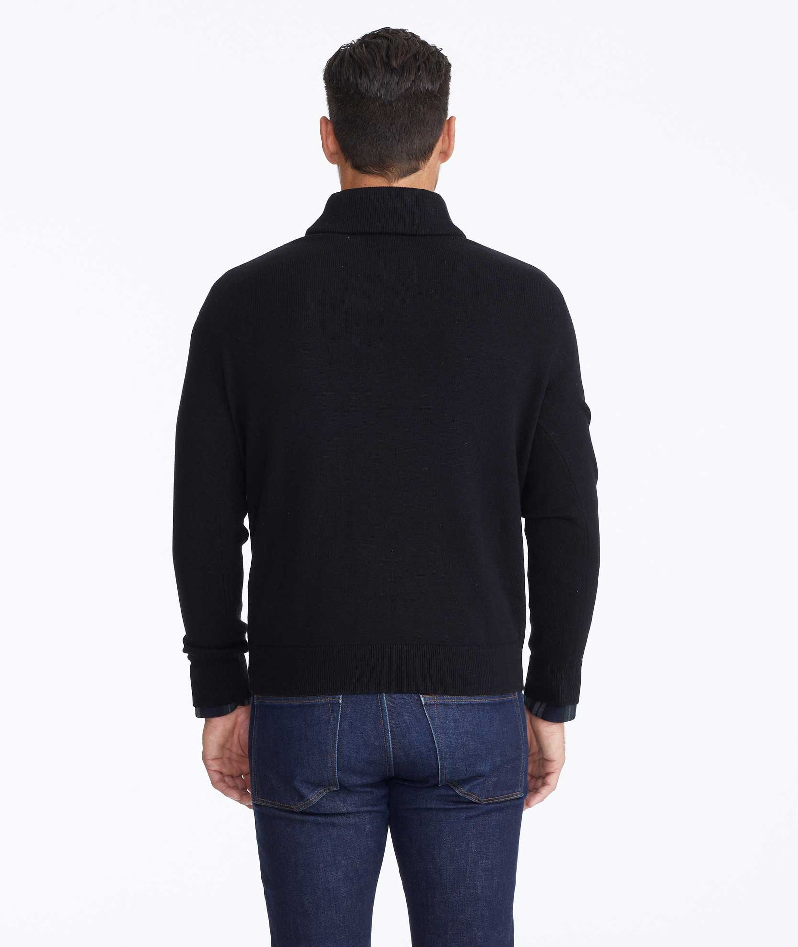 Shawl Collar Sweater Black | UNTUCKit