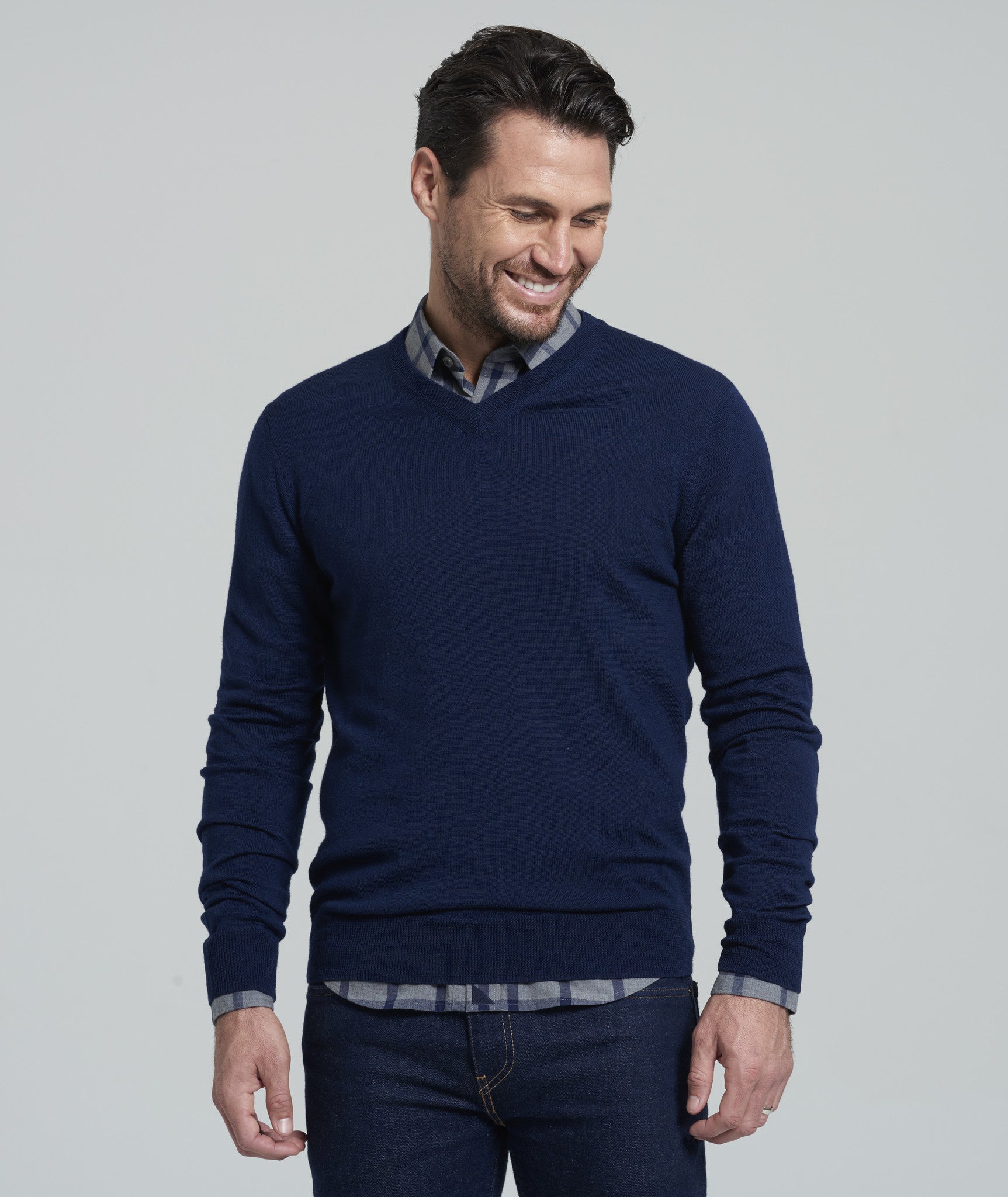 Image result for v neck sweater and dress shirt