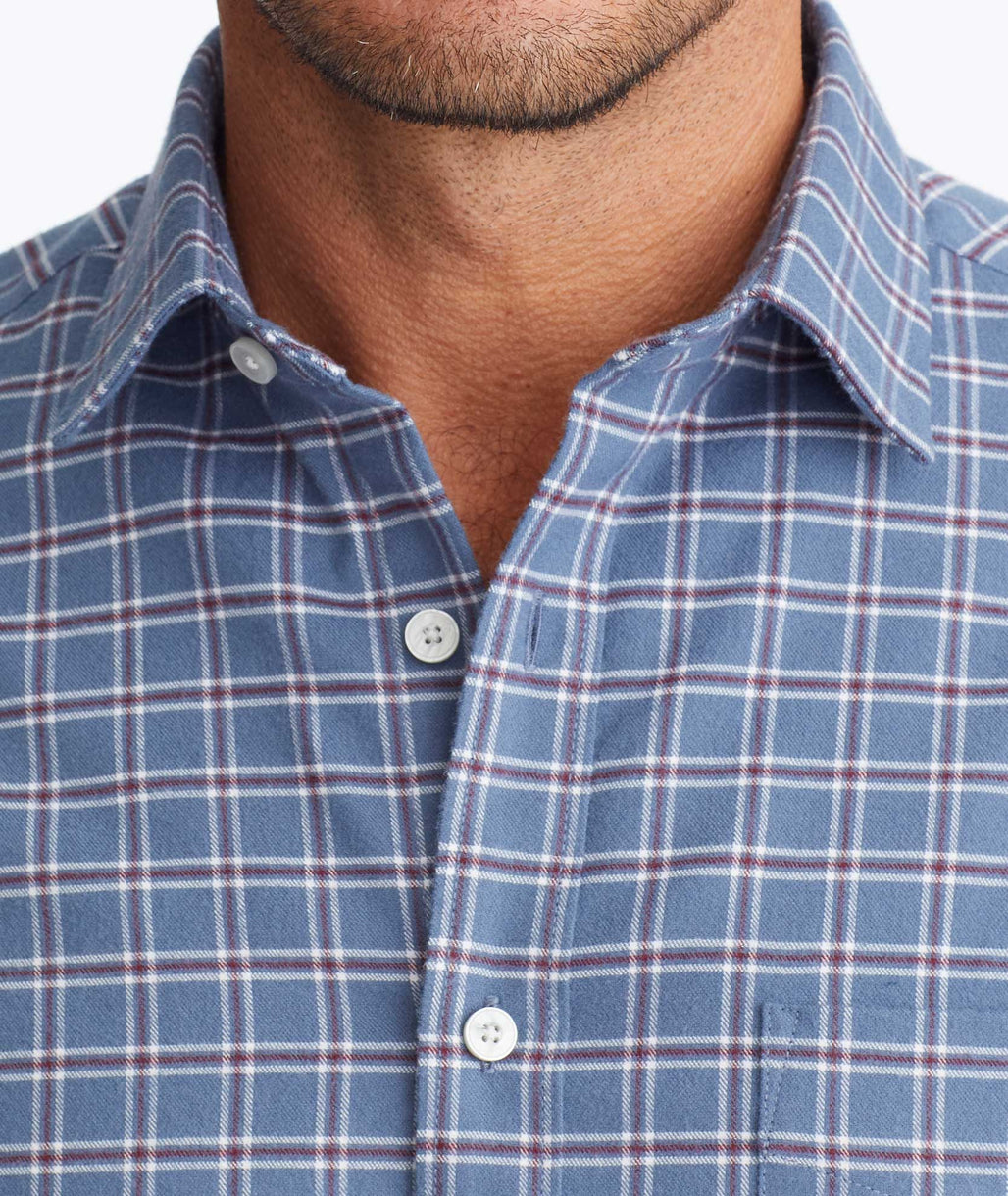 Wrinkle-Free Performance Flannel Woodson Shirt Blue & Red Check | UNTUCKit