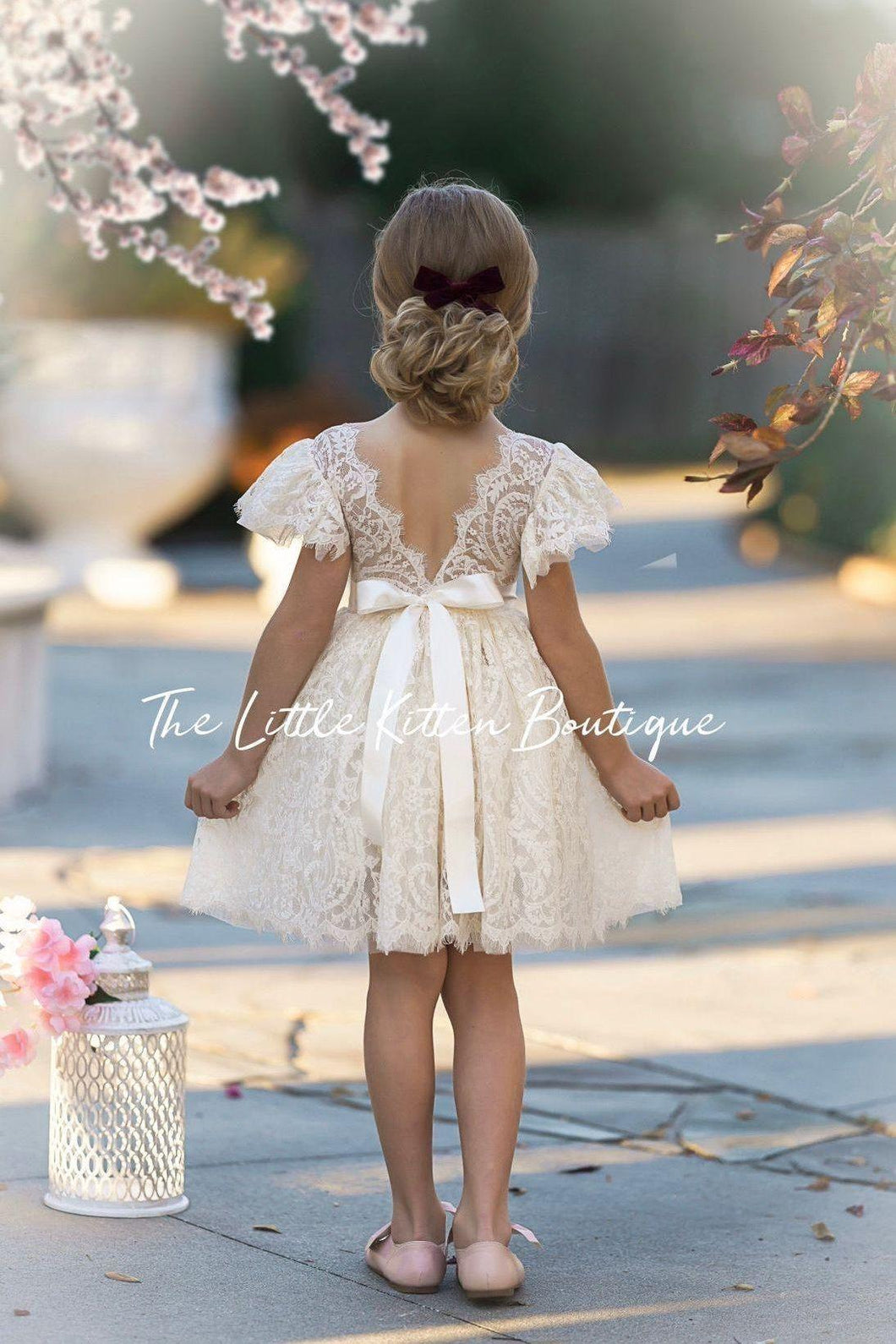 Flower Girl Dress / Special Occasion Dress for Girls, with Ruffle Slee ...