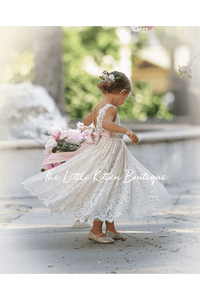 Lace Flower Girl Dress – The Little Kitten Boutique