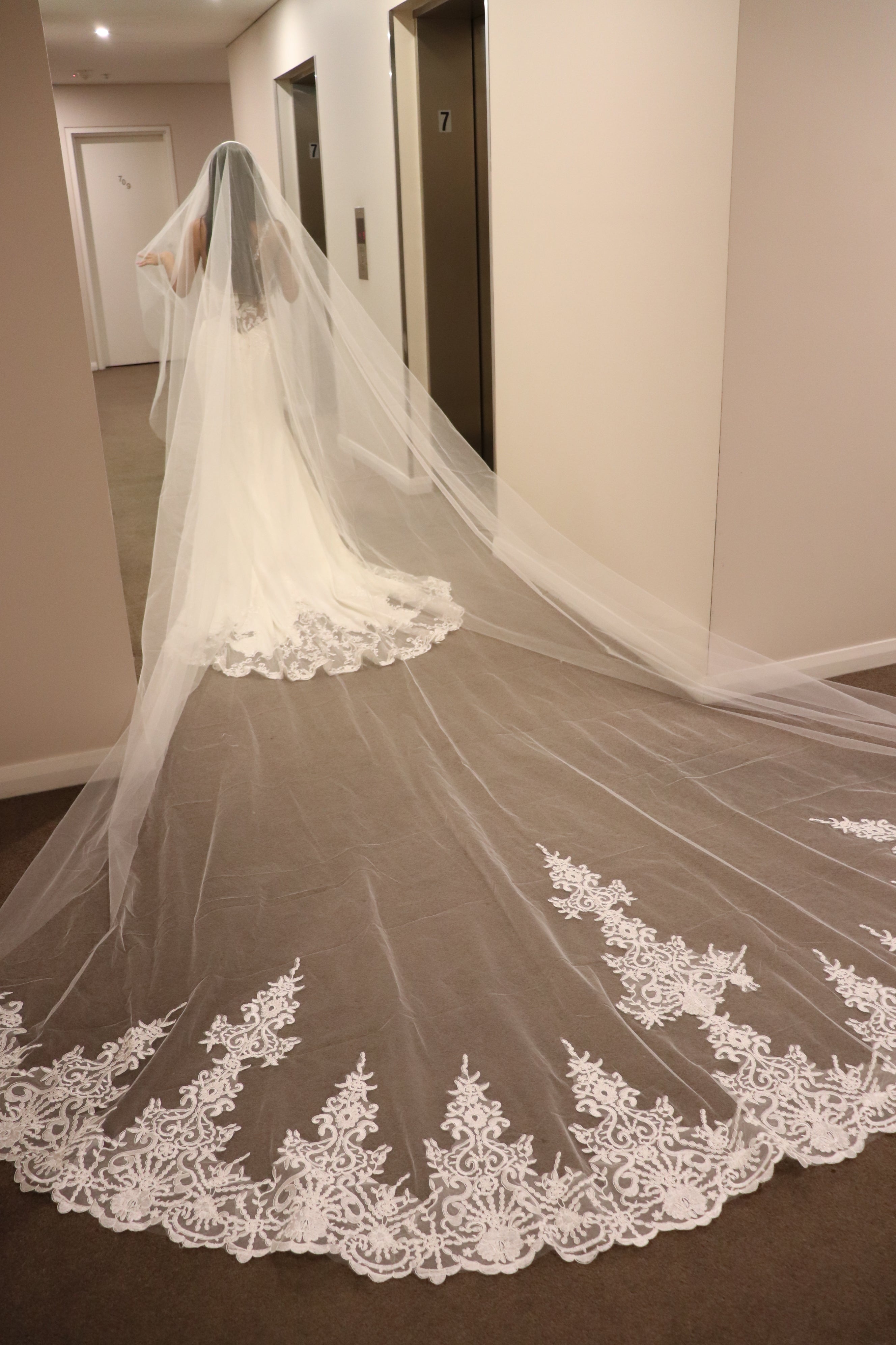 two tier ivory cathedral veil