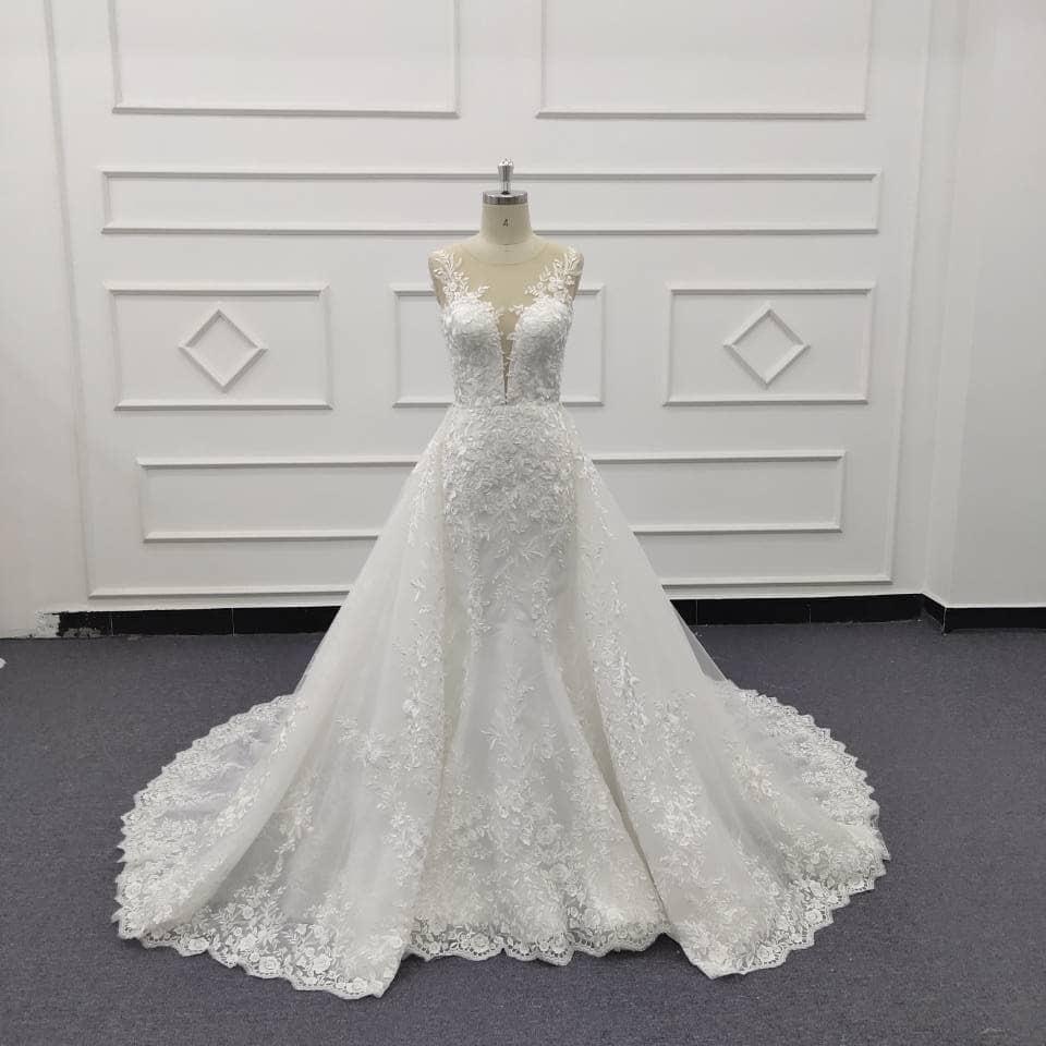 bridal gown with detachable skirt