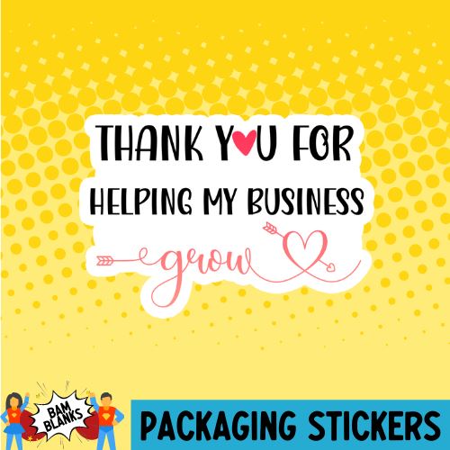 Thankyou For Helping My Business Grow Valentines Stickers - Waterproof –  Southern Gem Creations