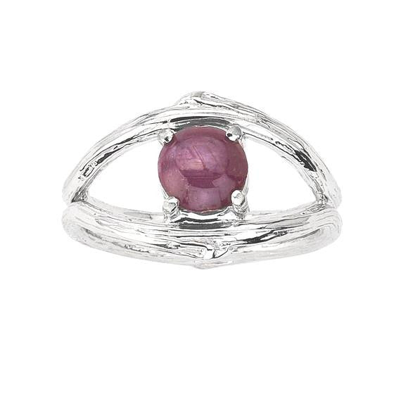 Pink Star Sapphire Twig Ring | Barbara Michelle Jacobs Jewelry