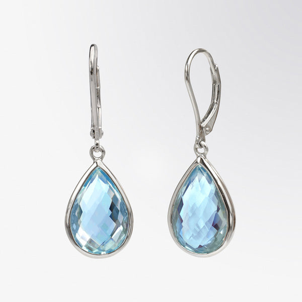 Fifth Bond | Pear Shaped Blue Sapphire and Diamond Earrings