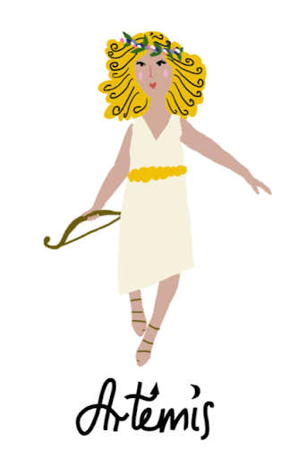 artemis goddess of the hunt cartoon