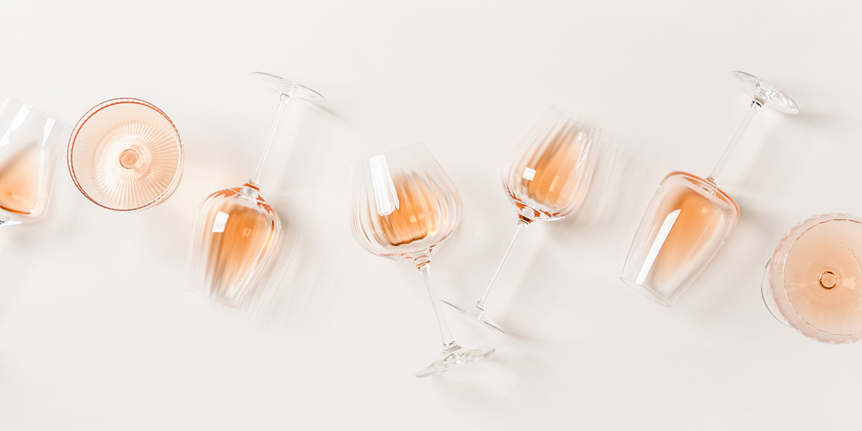 Lined up wine glasses