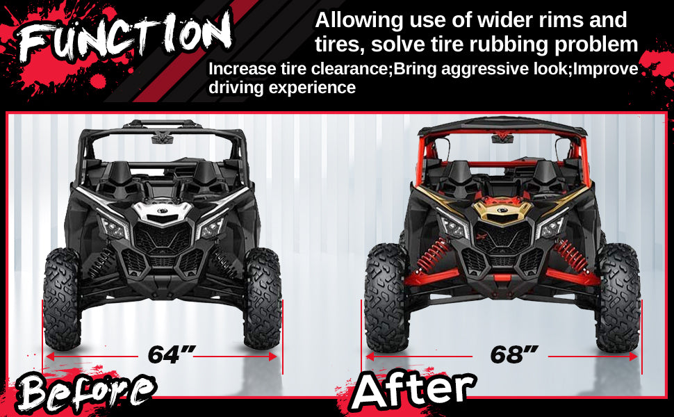 ATV-Wheel Spacer before and after