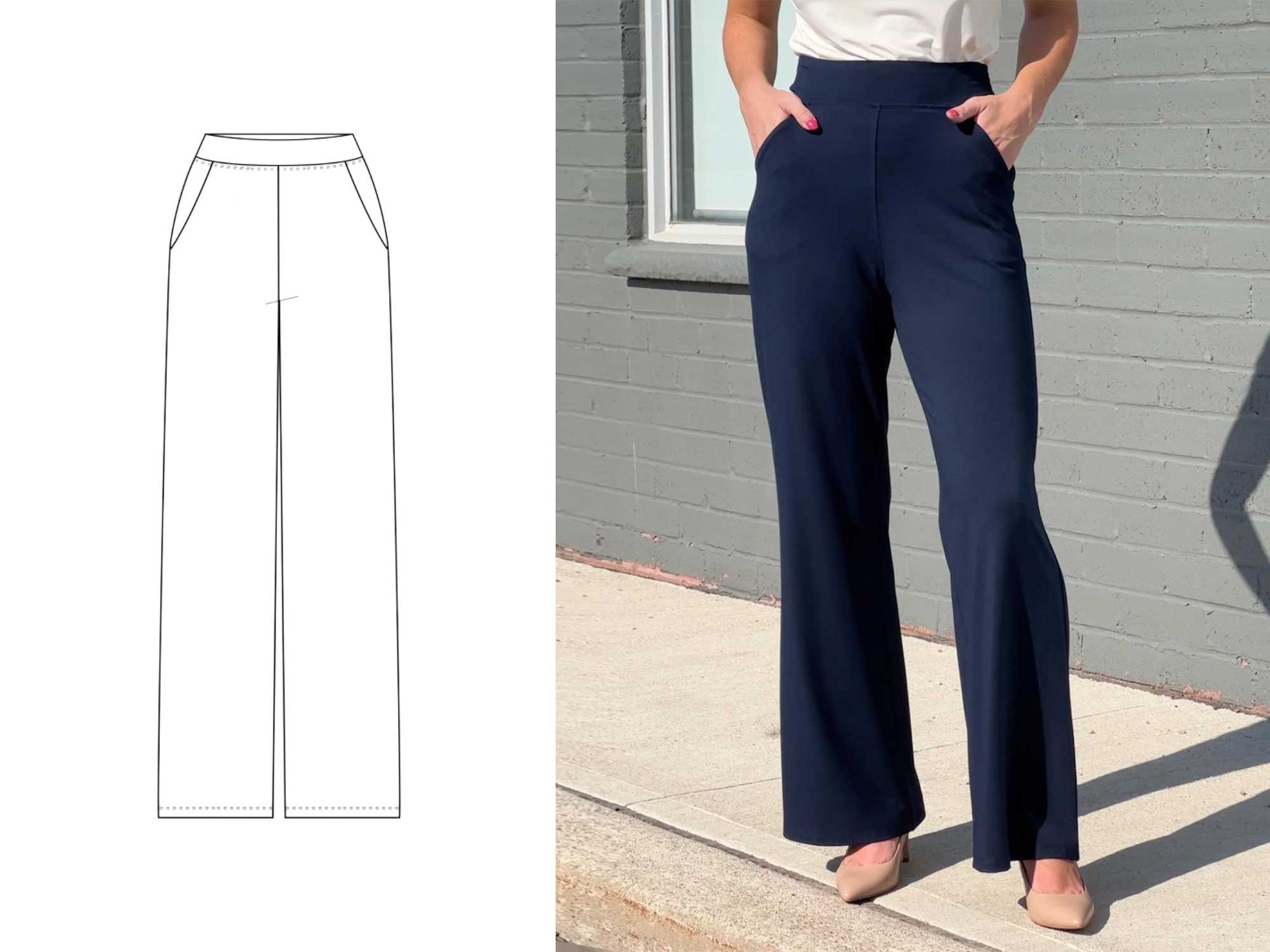 Miik's Reed pants drawing and close up image