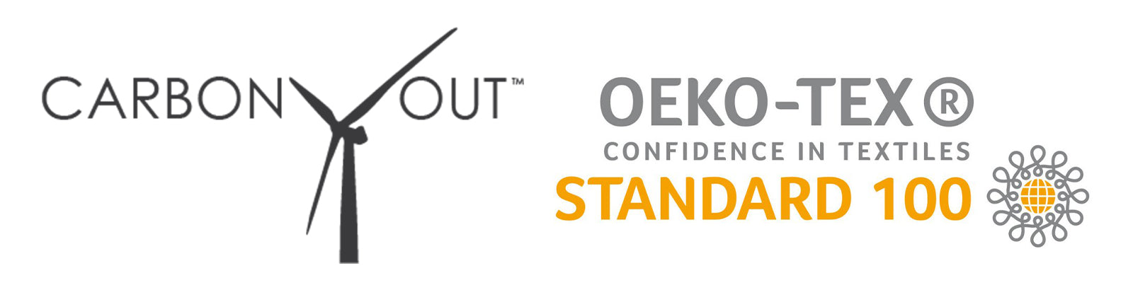 Carbon Checkout and OEKO-TEX logos